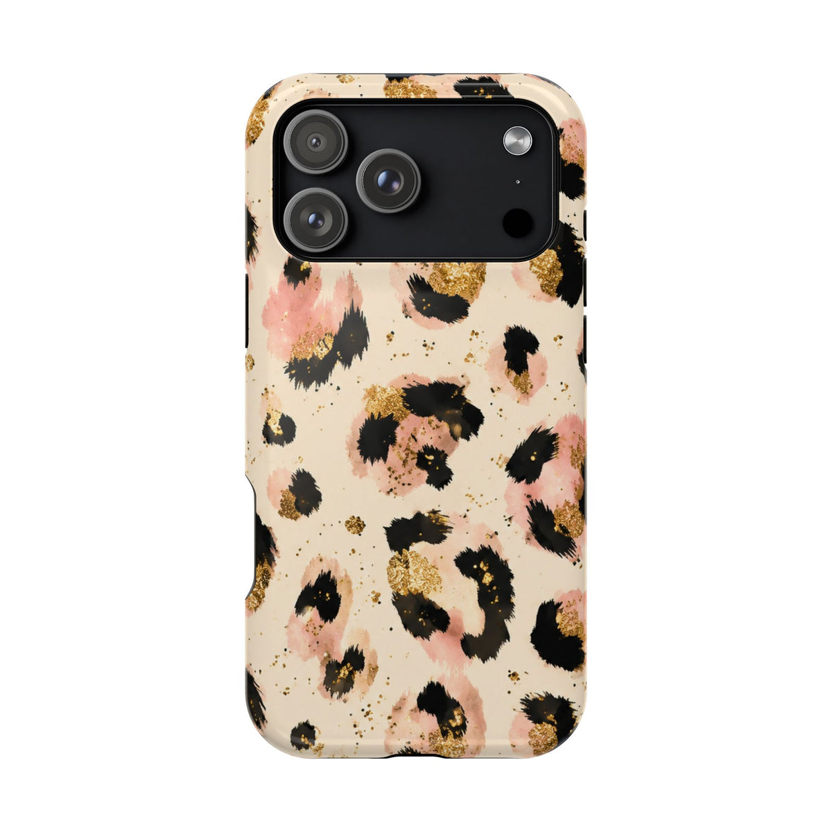 Golden Leopard protective phone case for iPhone 18 Pro Max, glossy finish