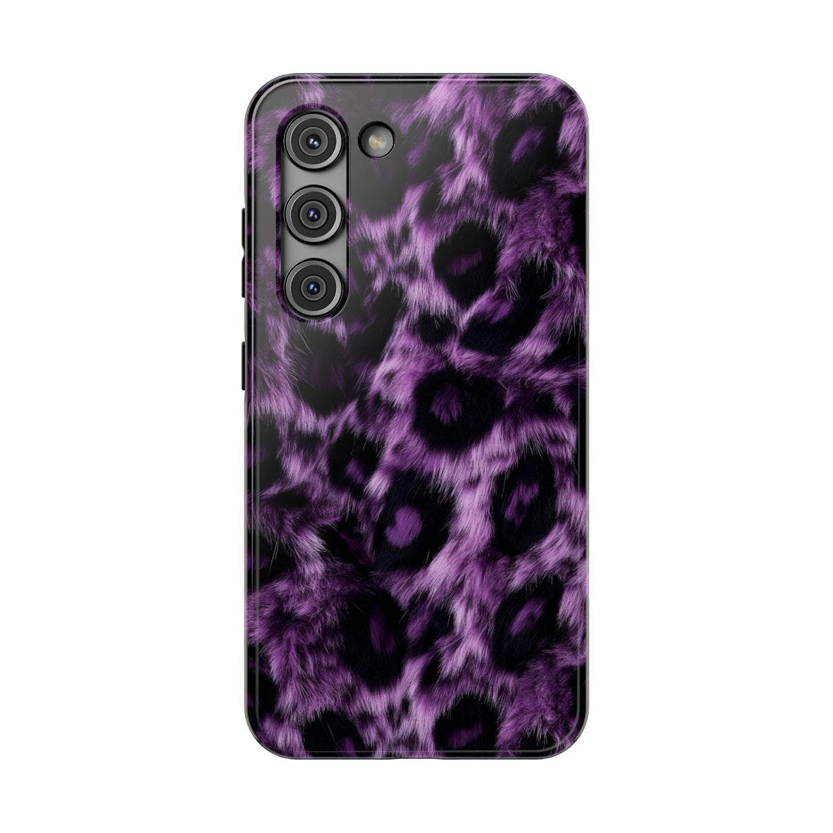 Purple Leopard protective phone case for Samsung Galaxy S23, glossy finish