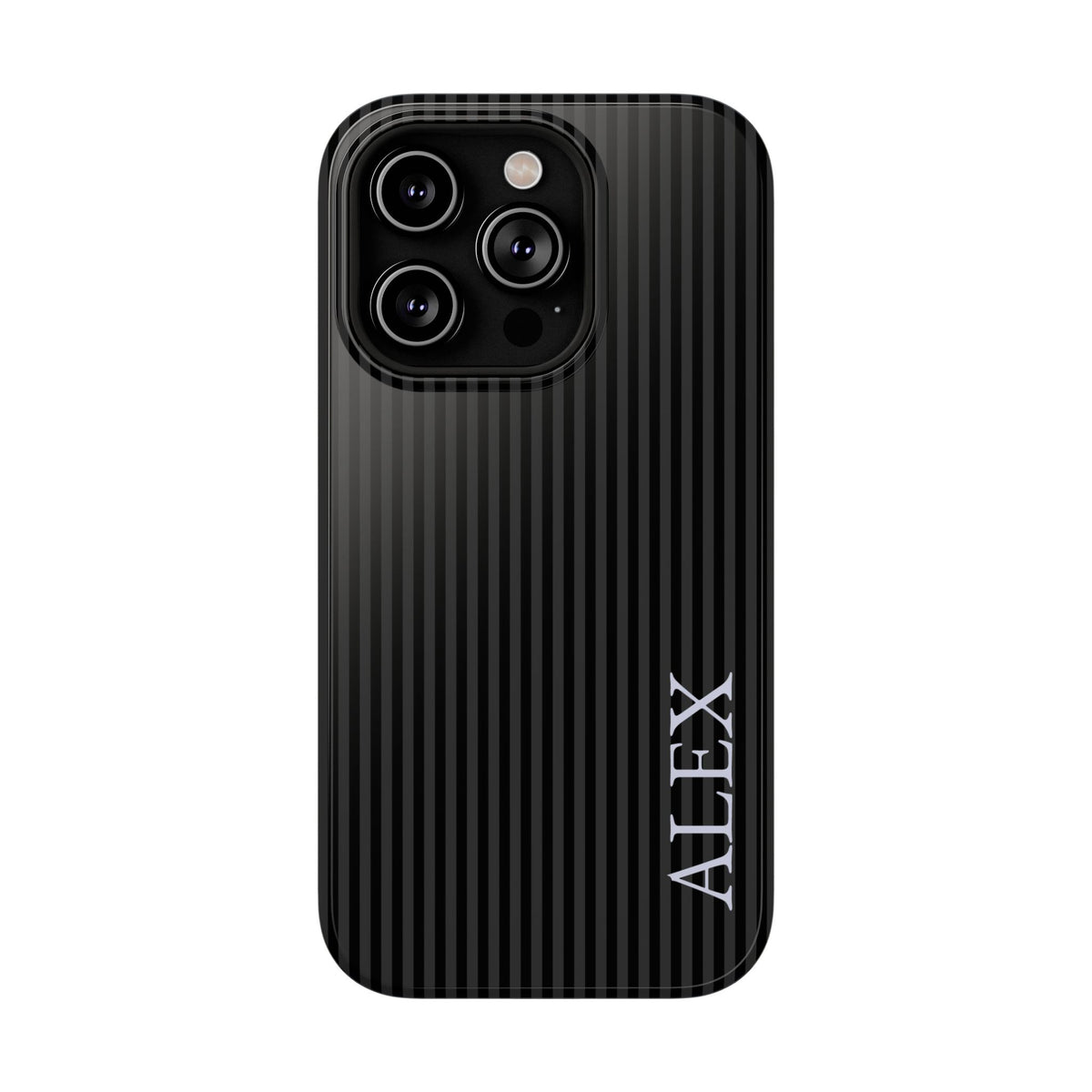 Black Stripe Name Impact Resistant Case Personalized