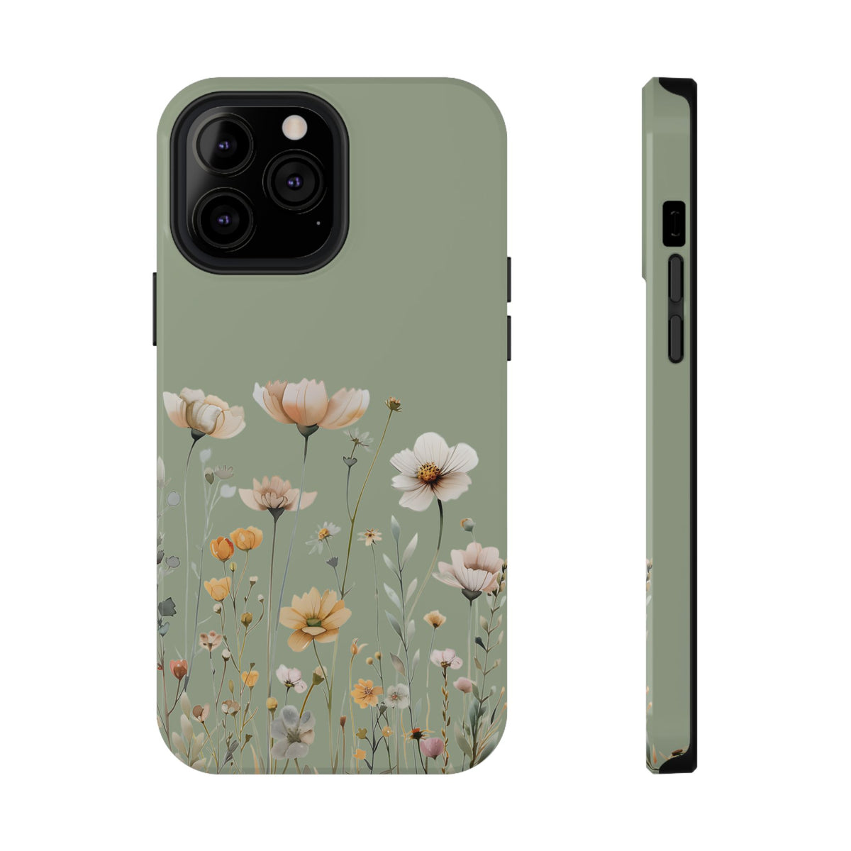 Sage Daisy protective phone case for iPhone 13 Pro Max, glossy finish