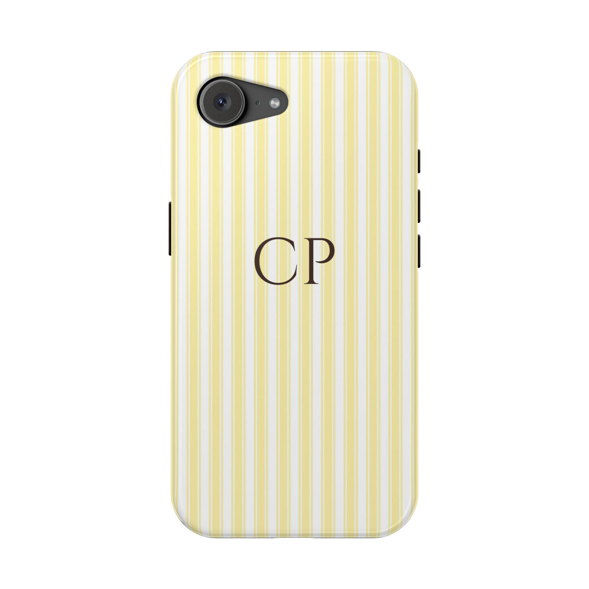 Cream Stripe Monogram Magnetic Impact Resistant Case Personalized