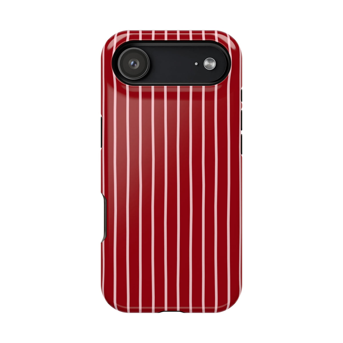 Red Pinstripe protective phone case for iPhone 17 Air, glossy finish