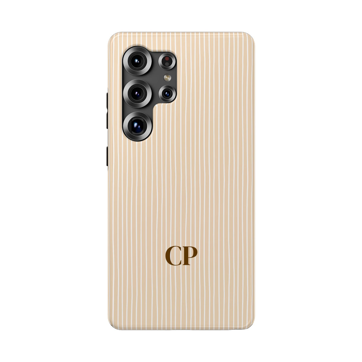 Latte Ribbed Monogram Impact Resistant Case Personalized