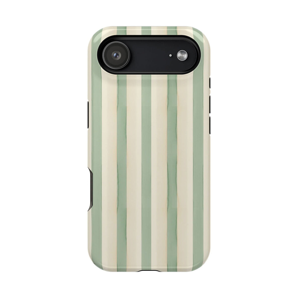 Sage Stripe MagSafe case for iPhone 17 Air, glossy finish