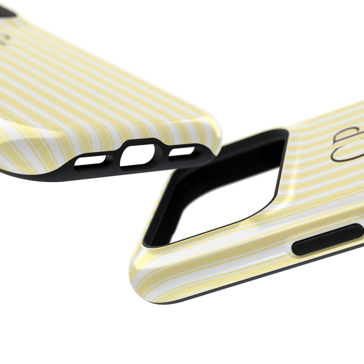 Cream Stripe Monogram Impact Resistant Case Personalized