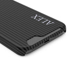 Black Stripe Name Phone Case With Card Holder Personalized