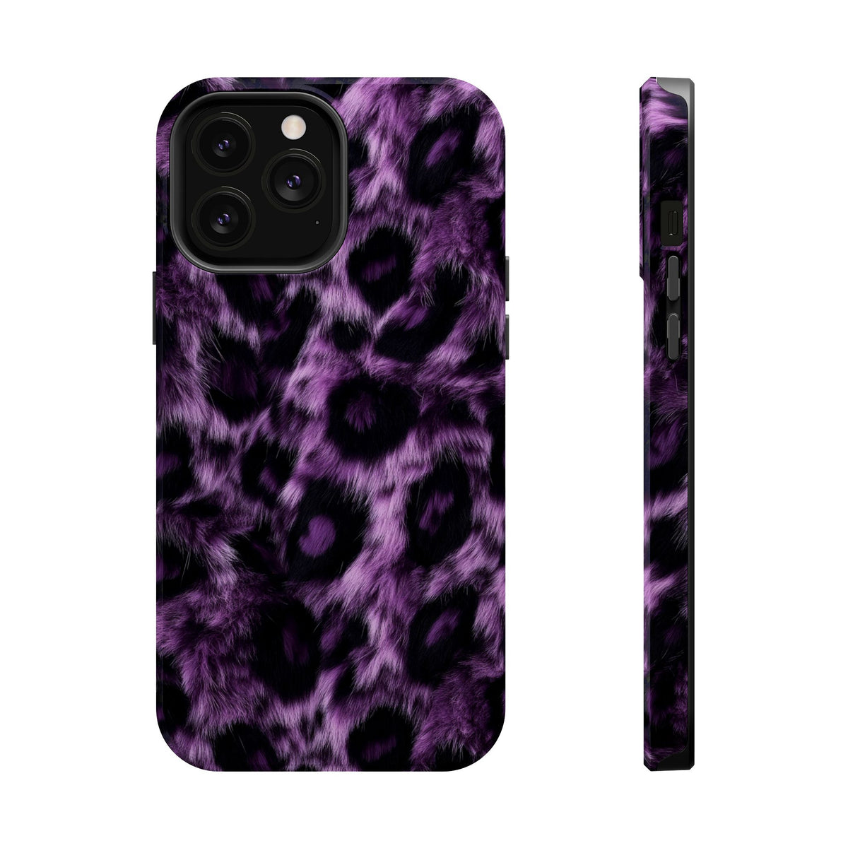 Purple Leopard MagSafe case for iPhone 13 Pro Max, glossy finish