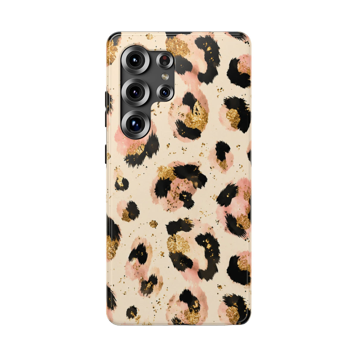 Golden Leopard protective phone case for Samsung Galaxy S25 Ultra, glossy finish