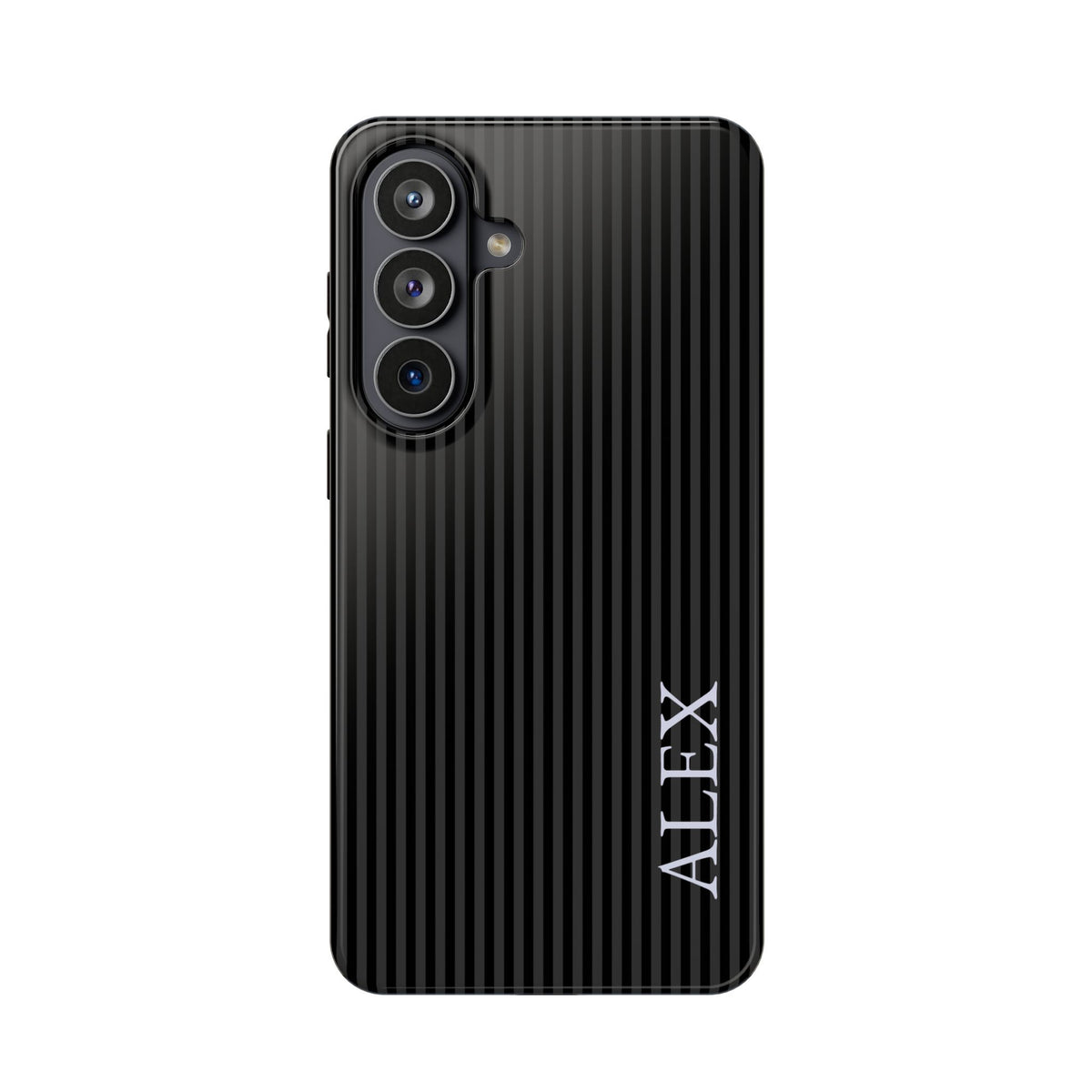 Black Stripe Name Magnetic Impact Resistant Case Personalized