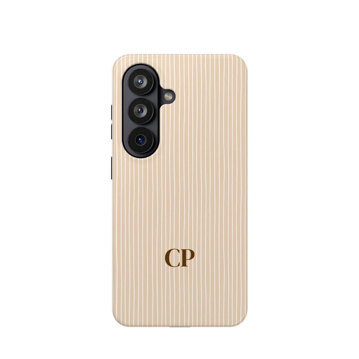 Latte Ribbed Monogram Impact Resistant Case Personalized