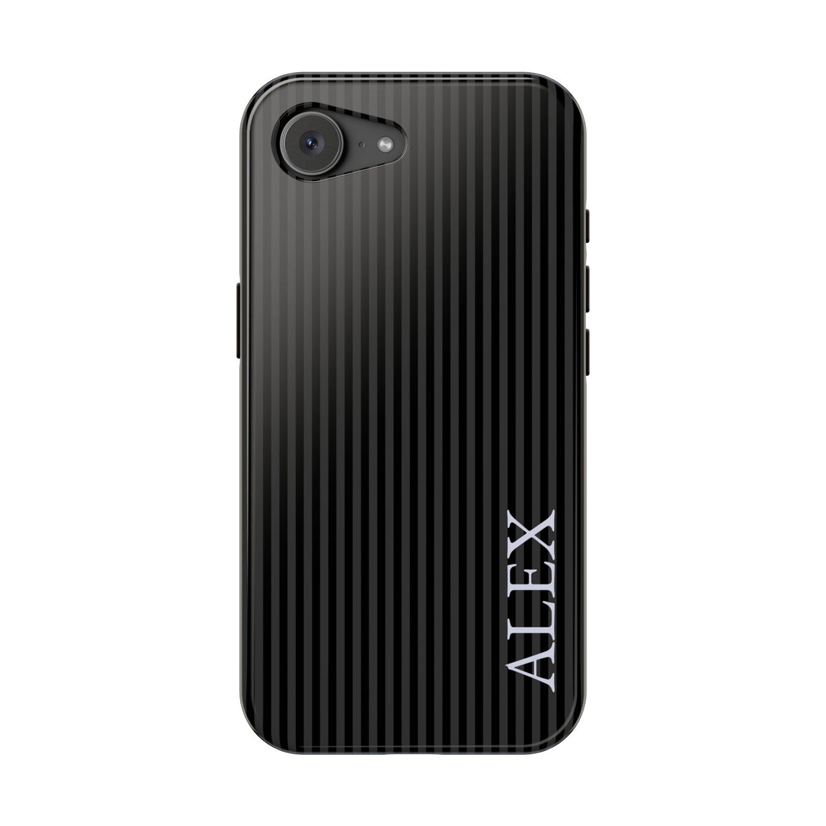 Black Stripe Name Impact Resistant Case Personalized