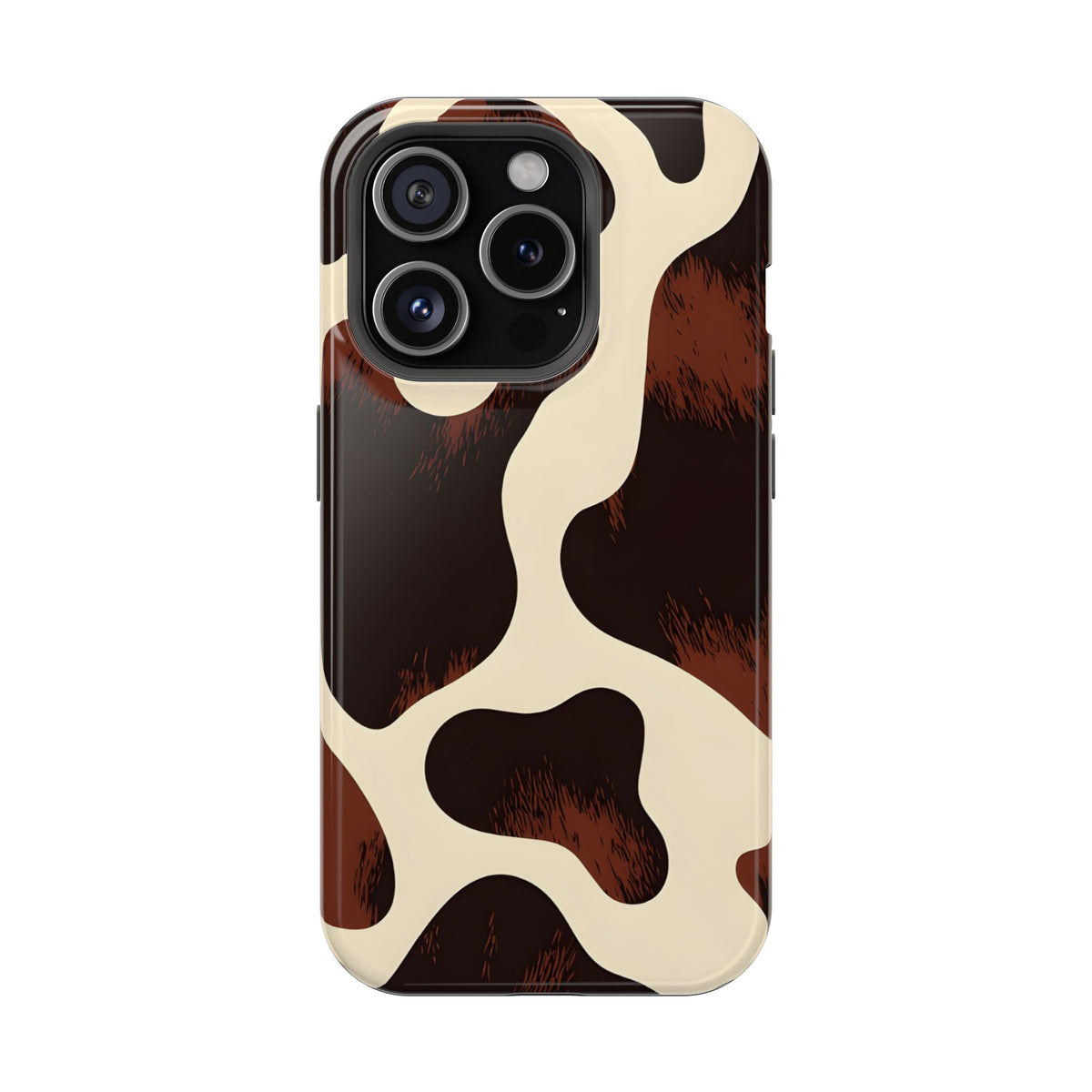 Chocolate Cow MagSafe case for iPhone 15 Pro, glossy finish