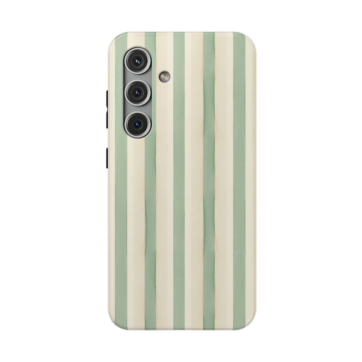 Sage Stripe protective phone case for Samsung Galaxy S24, glossy finish