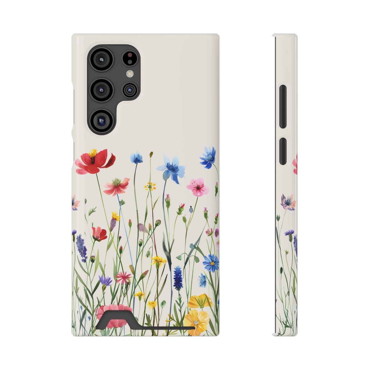 Spring Meadow phone case with card holder for Samsung Galaxy S22 Ultra, glossy finish