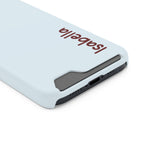 Baby Blue Name Phone Case With Card Holder Personalized