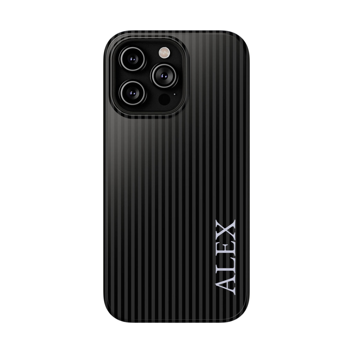 Black Stripe Name Impact Resistant Case Personalized