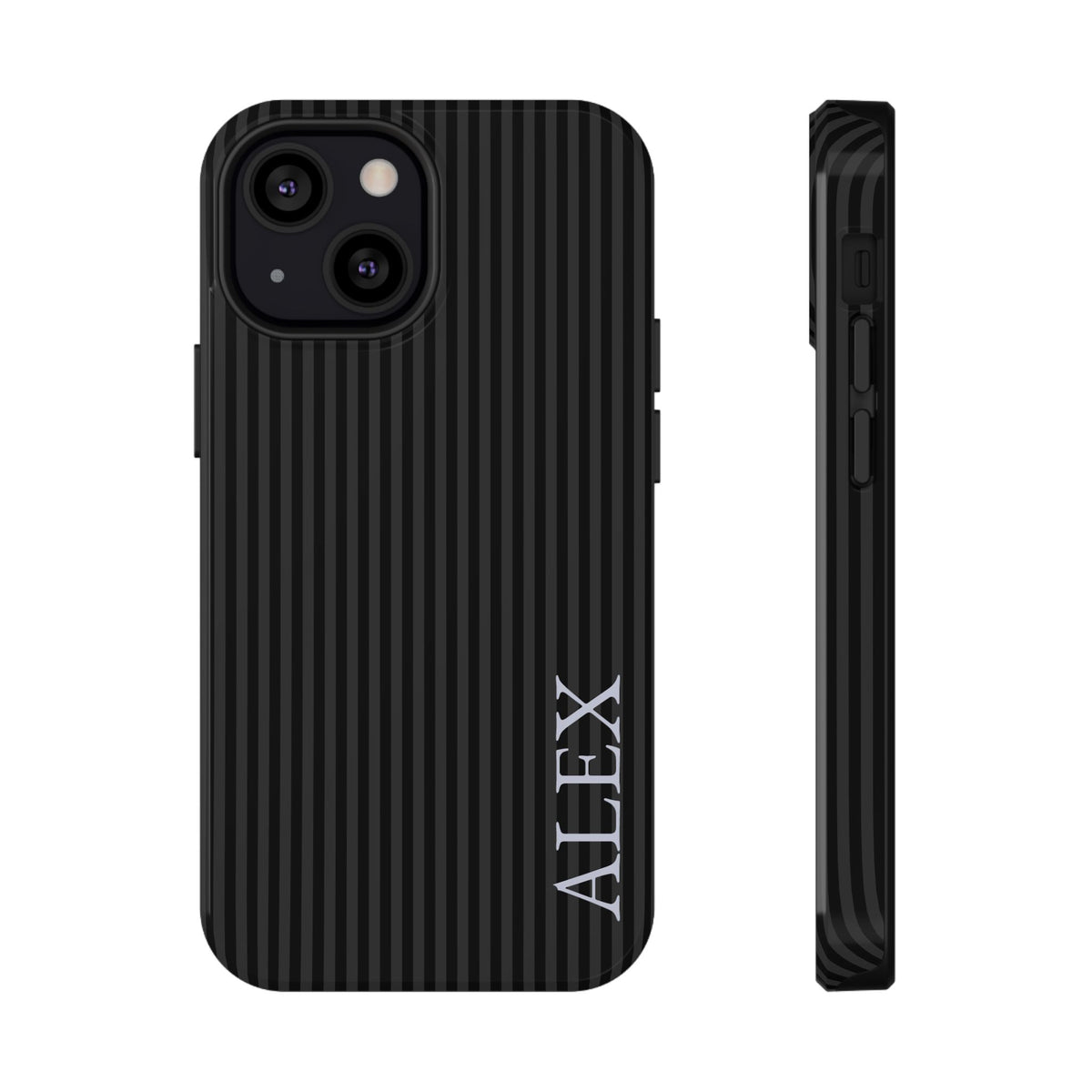 Black Stripe Name Impact Resistant Case Personalized