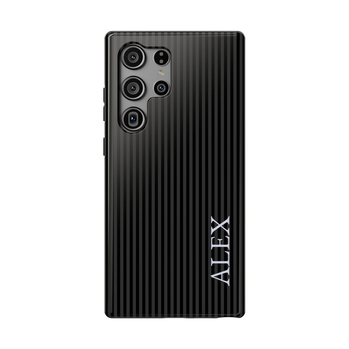Black Stripe Name Impact Resistant Case Personalized