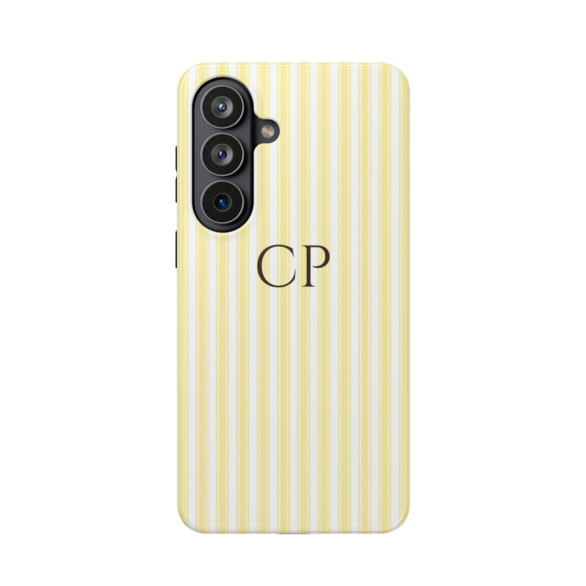 Cream Stripe Monogram Magnetic Impact Resistant Case Personalized