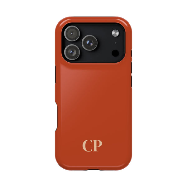 Terracotta Monogram Impact Resistant Case Personalized
