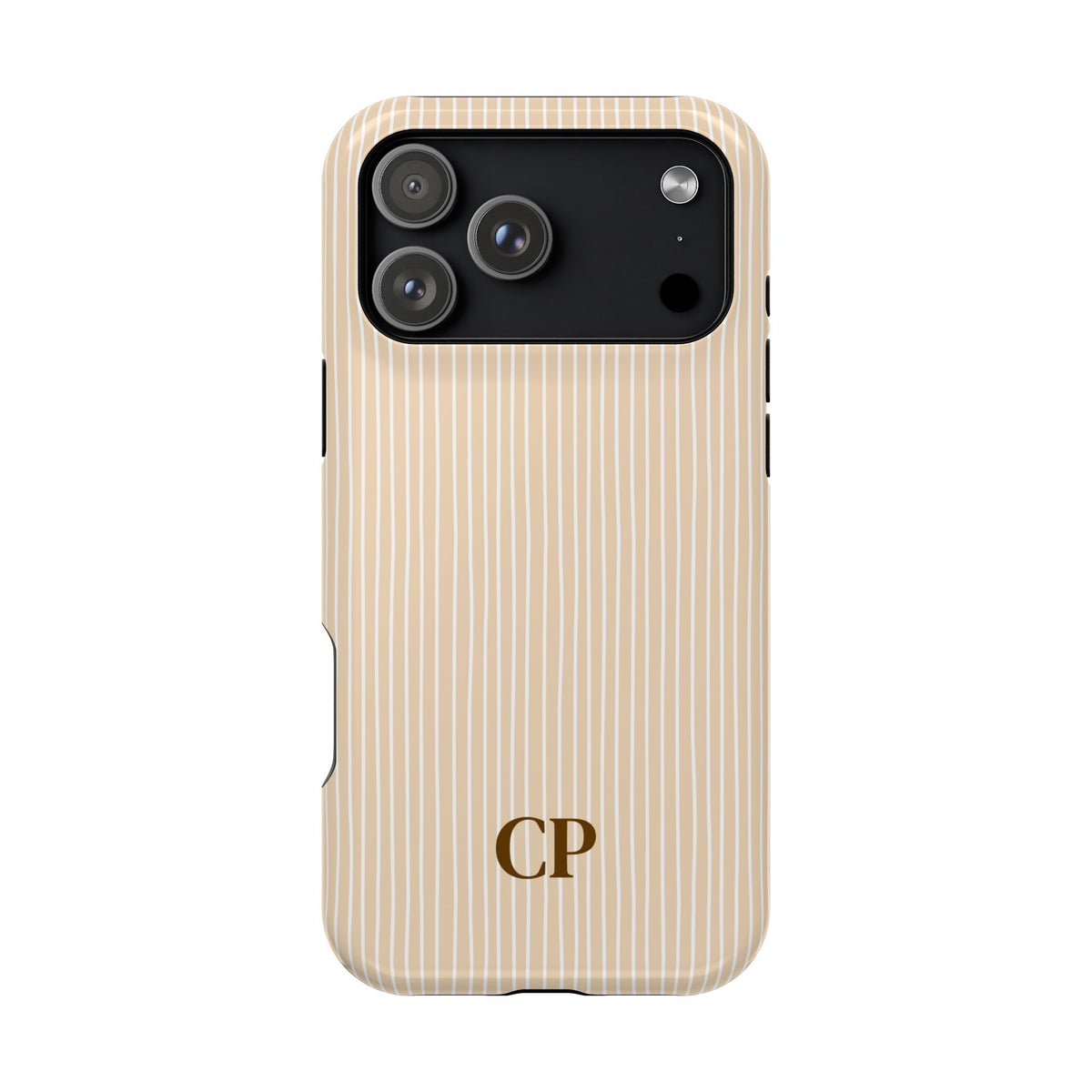 Latte Ribbed Monogram Magnetic Impact Resistant Case Personalized