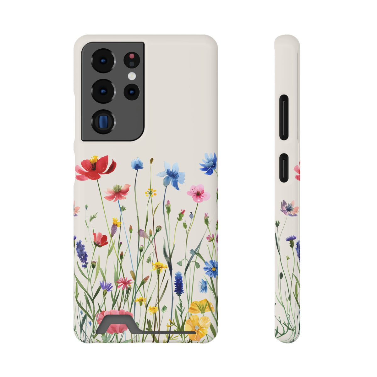 Spring Meadow phone case with card holder for Samsung Galaxy S22 Plus, glossy finish