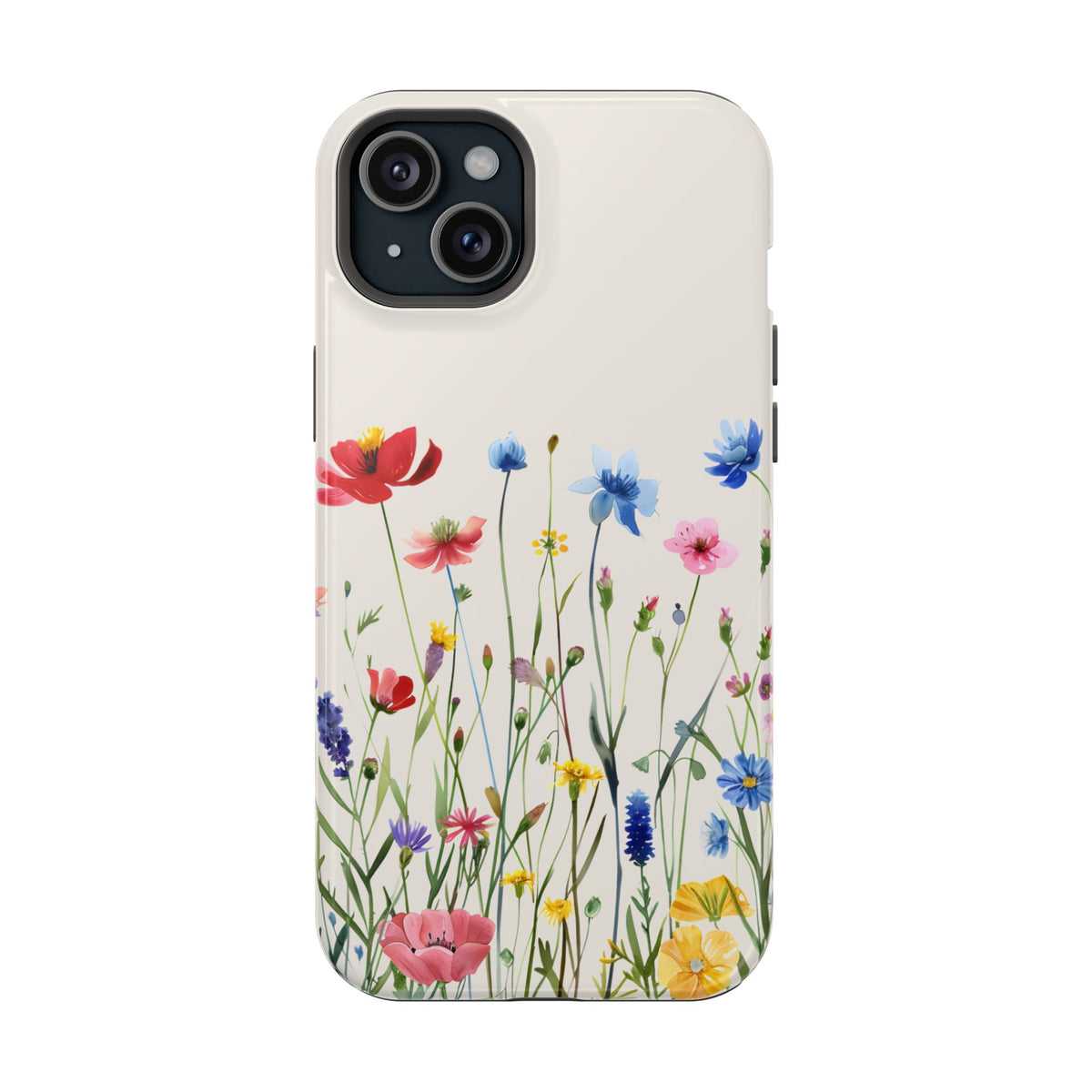 Spring Meadow protective phone case for iPhone 15 Plus, glossy finish