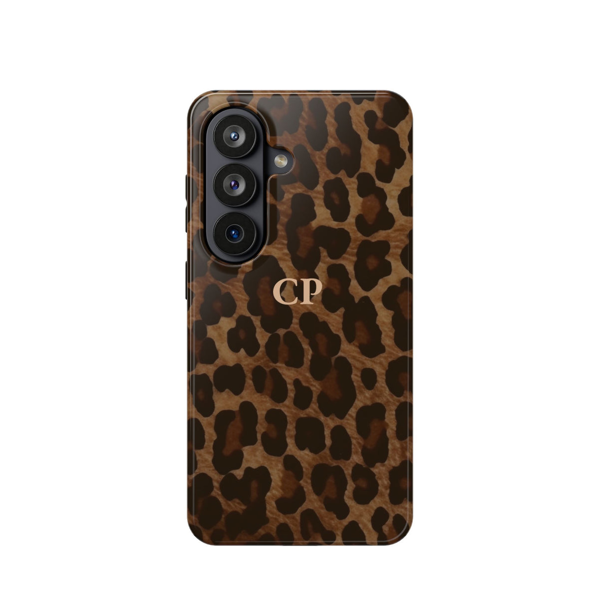 Brown Leopard Monogram Magnetic Impact Resistant Case Personalized
