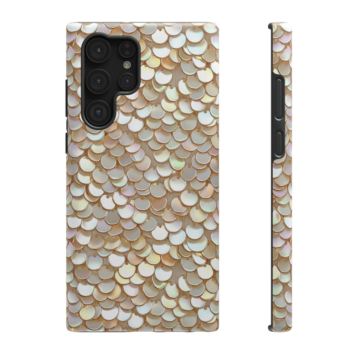 Champagne Sequin protective phone case for Samsung Galaxy S22 Ultra, glossy finish