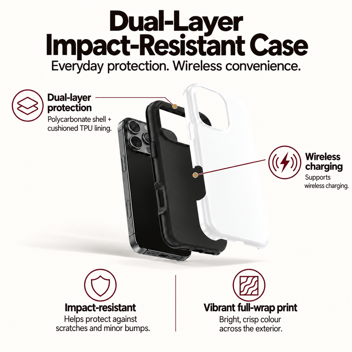 Impact-resistant phone case, product information
