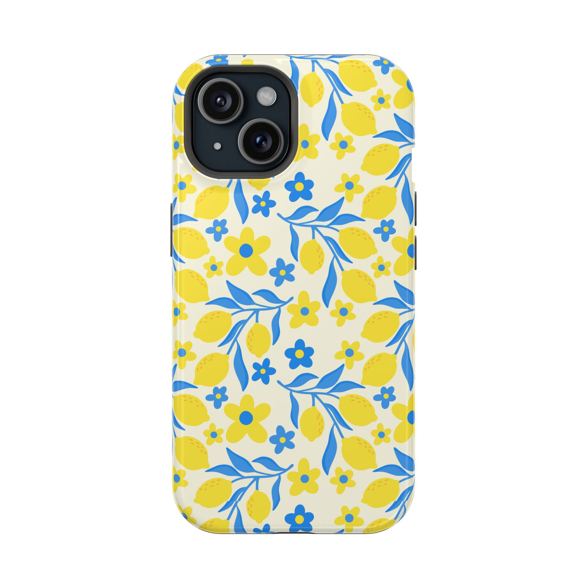 Amalfi Lemon protective phone case for iPhone 15, glossy finish