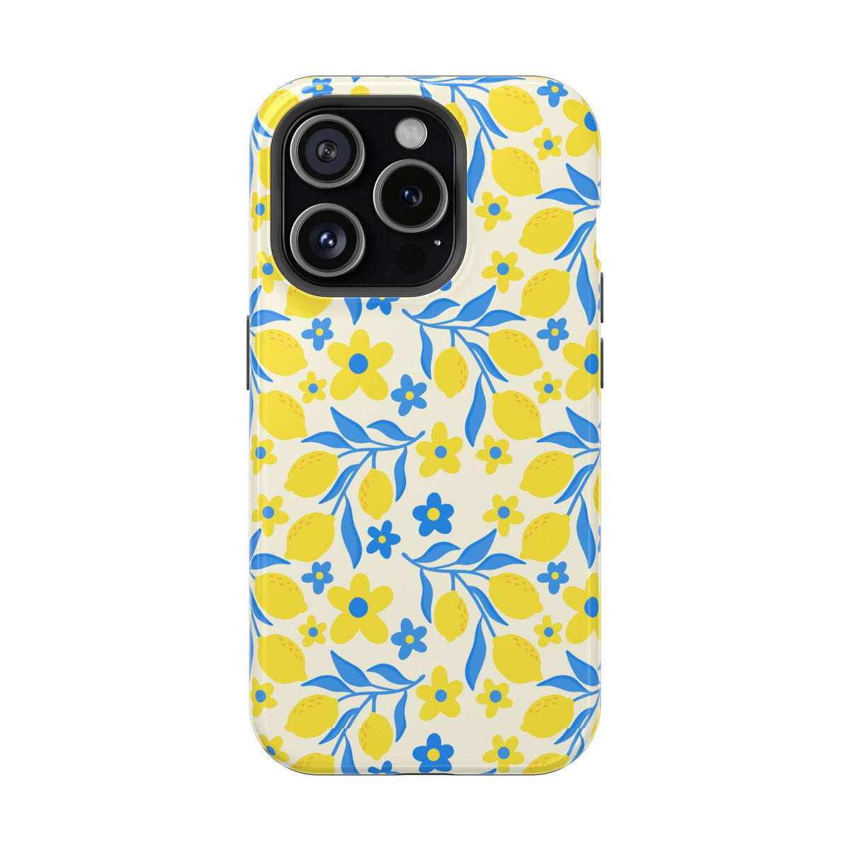 Amalfi Lemon protective phone case for iPhone 15 Pro, glossy finish