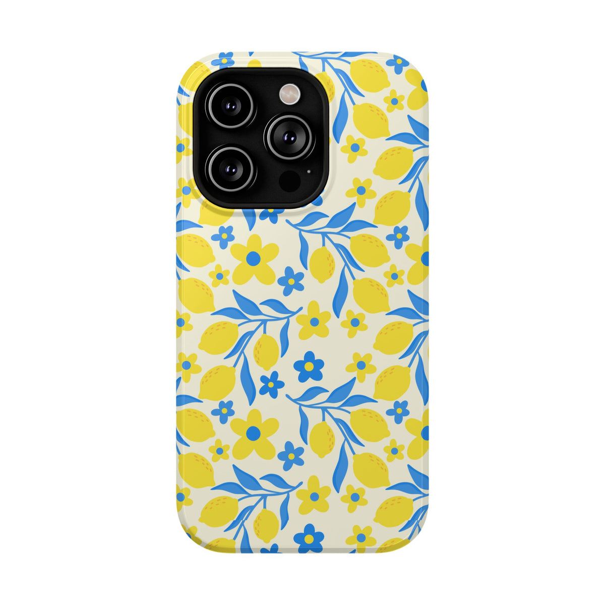 Amalfi Lemon protective phone case for iPhone 14 Pro, glossy finish