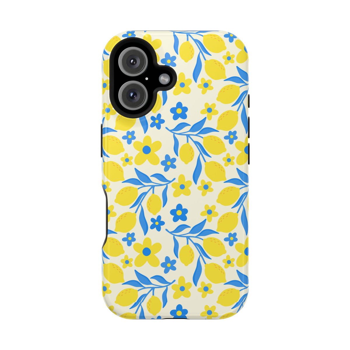 Amalfi Lemon protective phone case for iPhone 16, glossy finish