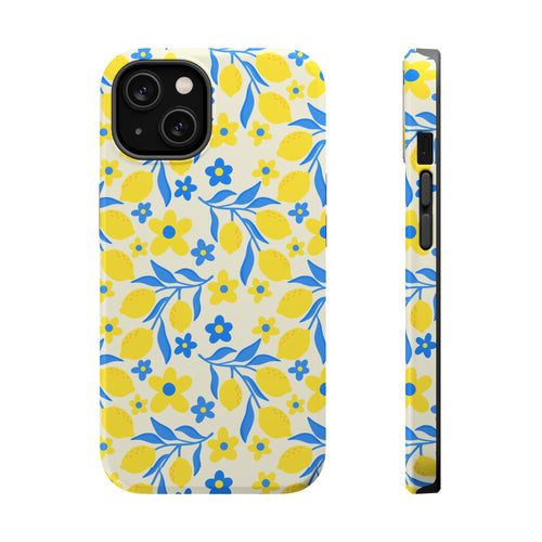 Amalfi Lemon MagSafe case for iPhone 14, glossy finish
