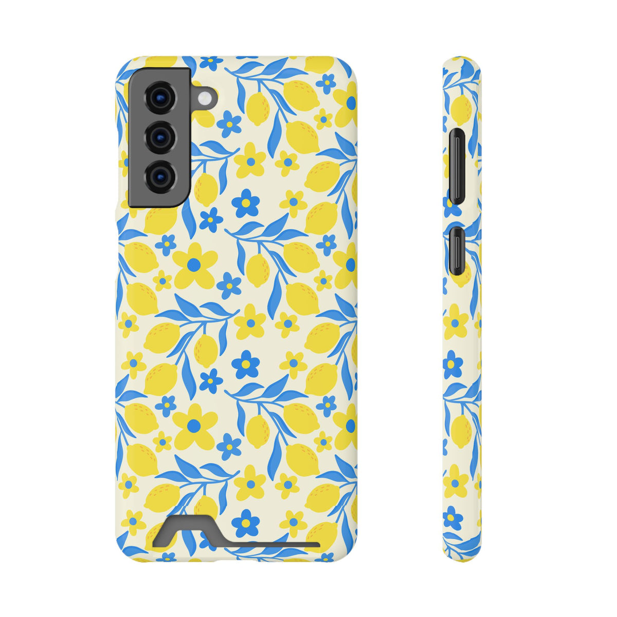 Amalfi Lemon phone case with card holder for Samsung Galaxy S21 Plus, glossy finish