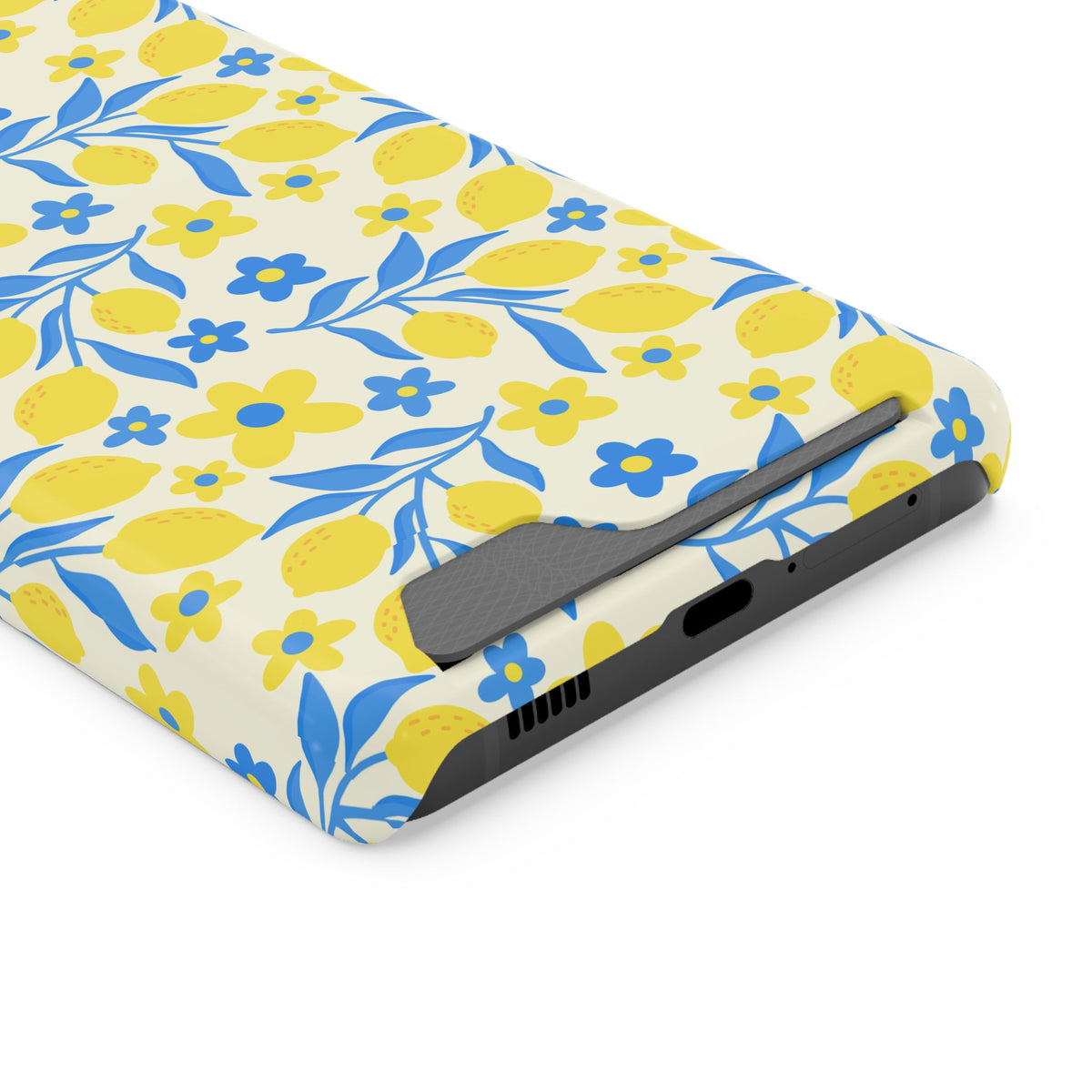 Amalfi Lemon phone case with card holder for Samsung Galaxy S21 Ultra, glossy finish