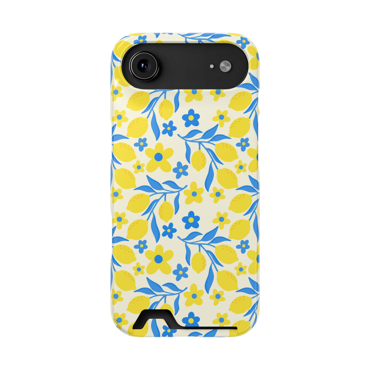 Amalfi Lemon phone case with card holder for iPhone 17 Air, glossy finish