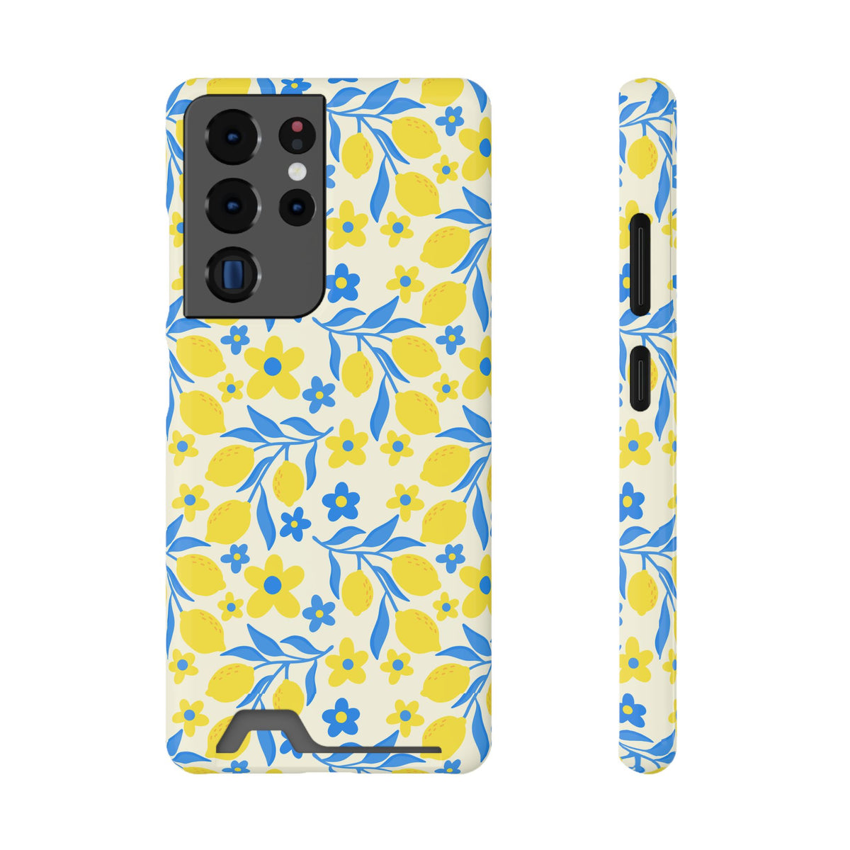 Amalfi Lemon phone case with card holder for Samsung Galaxy S22 Plus, glossy finish