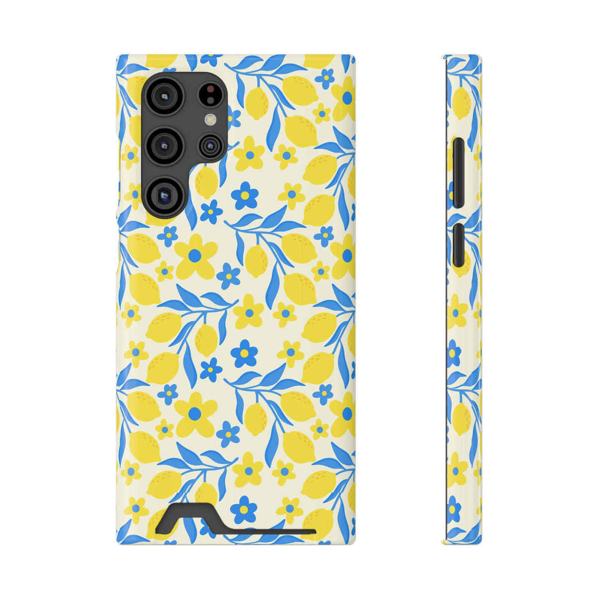 Amalfi Lemon phone case with card holder for Samsung Galaxy S22 Ultra, glossy finish