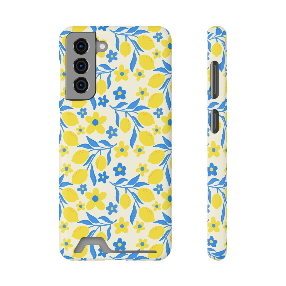 Amalfi Lemon phone case with card holder for Samsung Galaxy S21, glossy finish