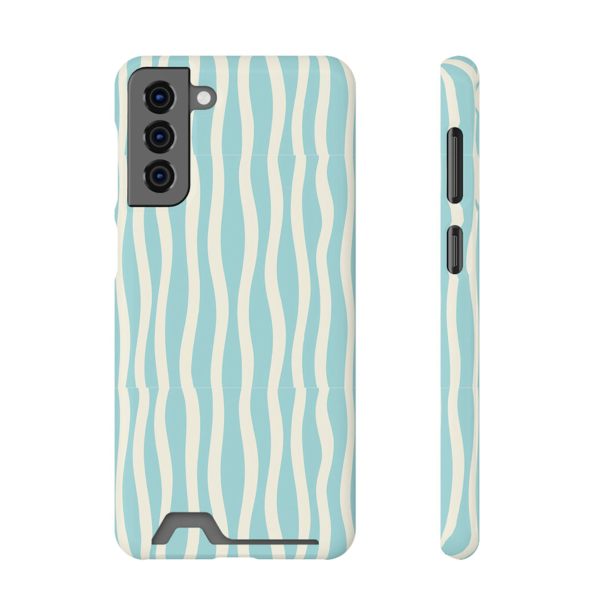 Aqua Wave phone case with card holder for Samsung Galaxy S21 Plus, glossy finish