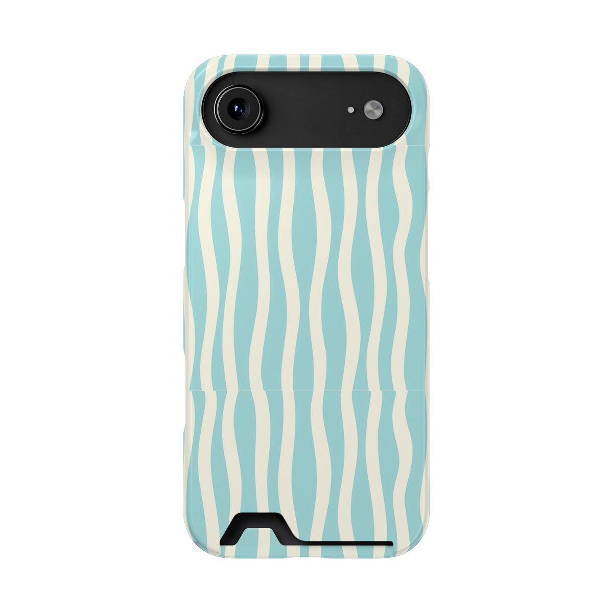 Aqua Wave phone case with card holder for iPhone 17 Air, glossy finish
