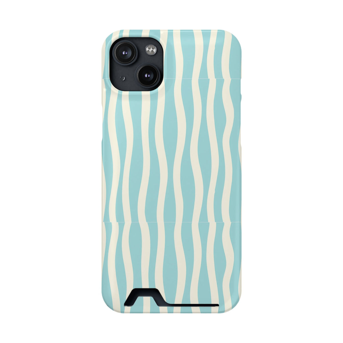Aqua Wave phone case with card holder for iPhone 14 Plus, glossy finish