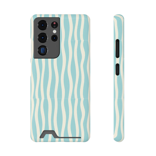 Aqua Wave phone case with card holder for Samsung Galaxy S22 Plus, glossy finish