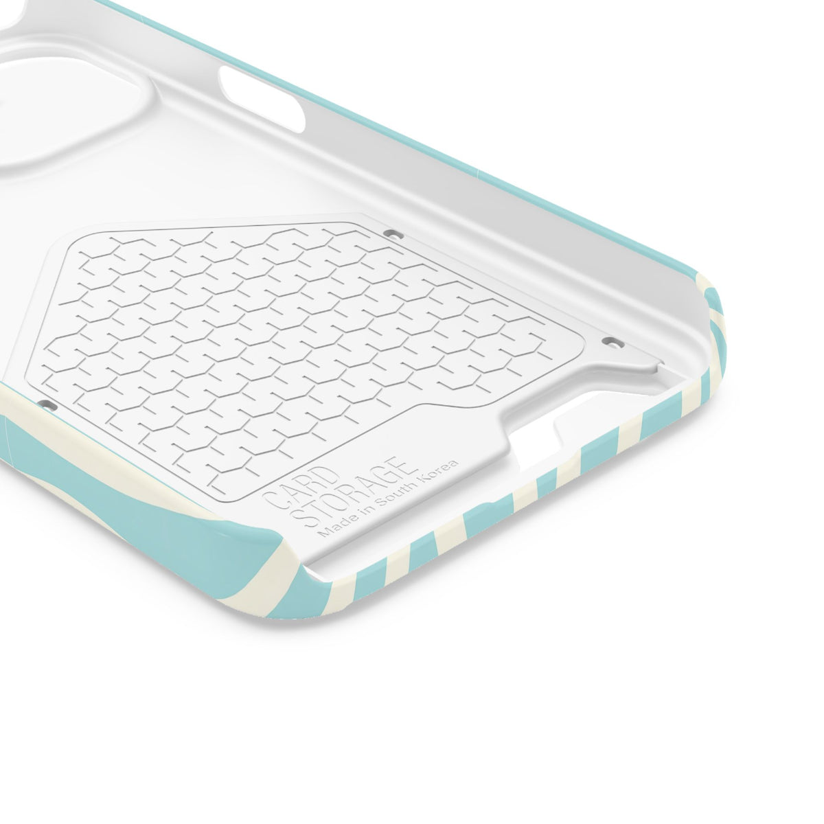 Aqua Wave phone case with card holder for iPhone 13, glossy finish