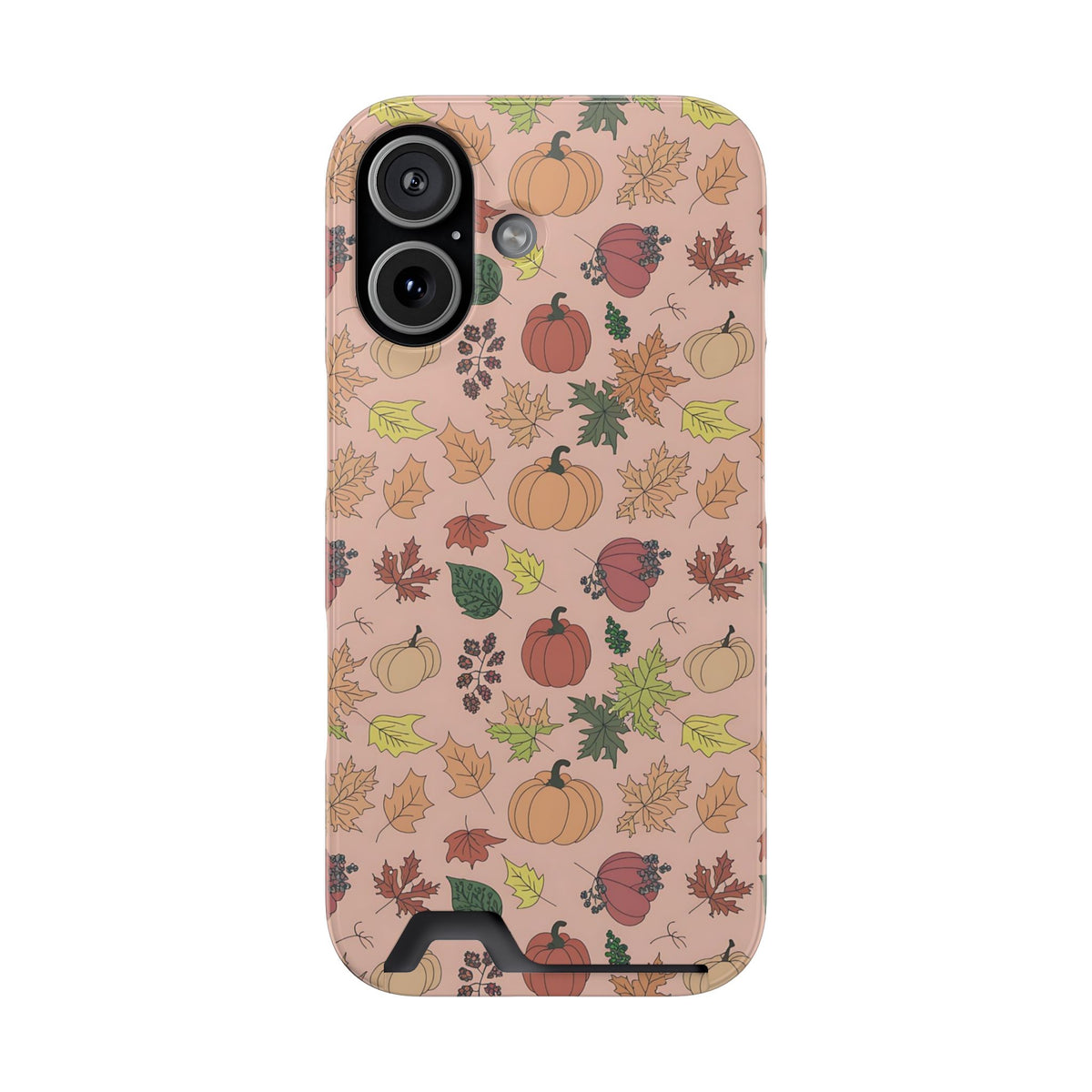 Autumn Harvest phone case with card holder for iPhone 17, glossy finish