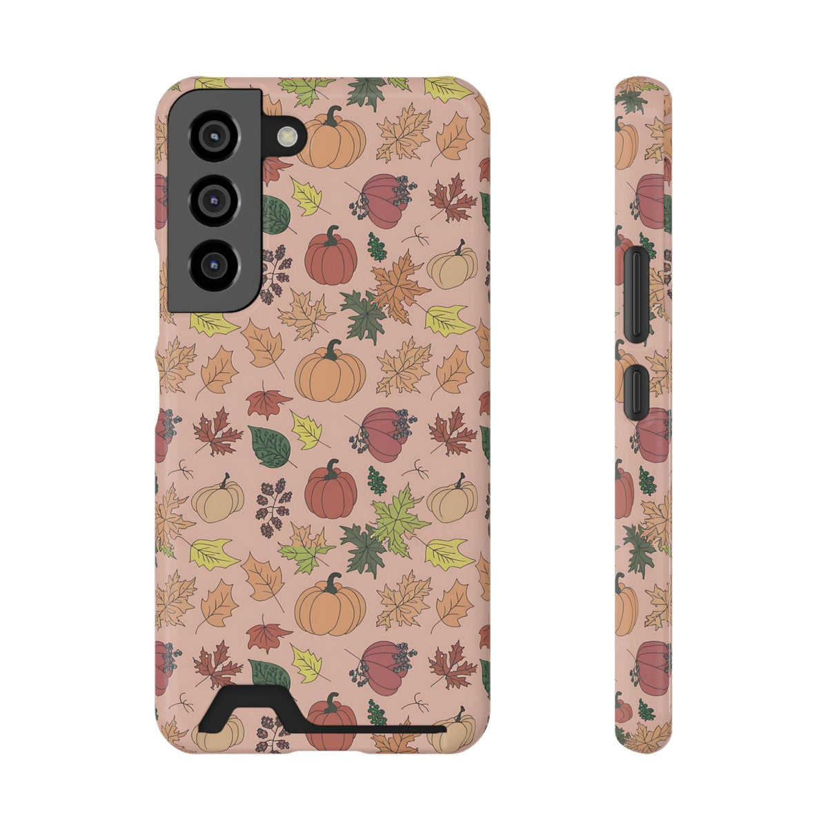 Autumn Harvest phone case with card holder for Samsung Galaxy S22, glossy finish