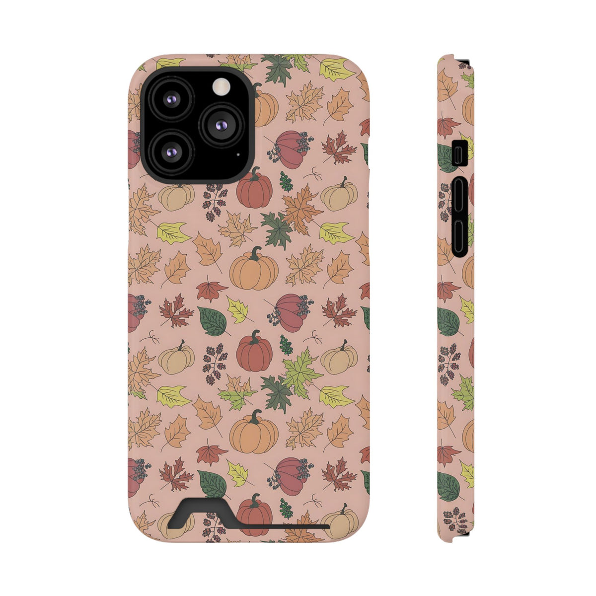 Autumn Harvest phone case with card holder for iPhone 13 Pro Max, glossy finish