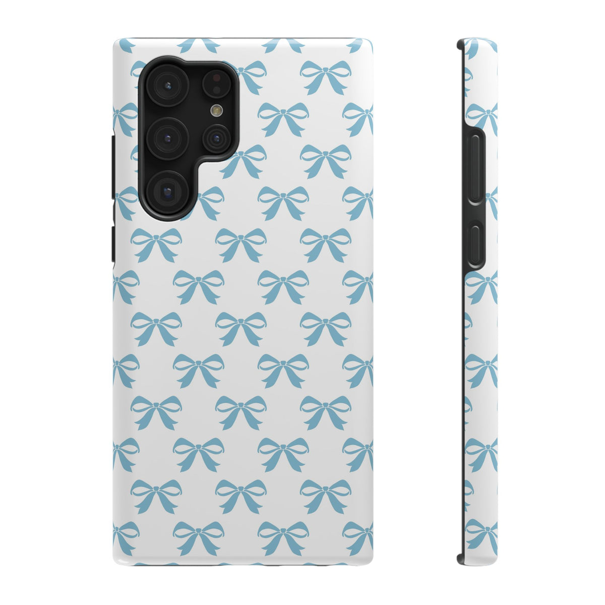Baby Blue Bow protective phone case for Samsung Galaxy S22 Ultra, glossy finish
